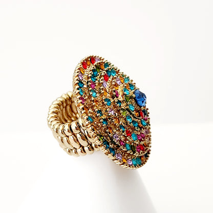 Rainbow Sparkle Circle Ring