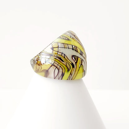 Yellow Wave Glass Ring