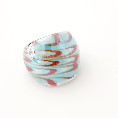 Aqua Swirl Glass Ring