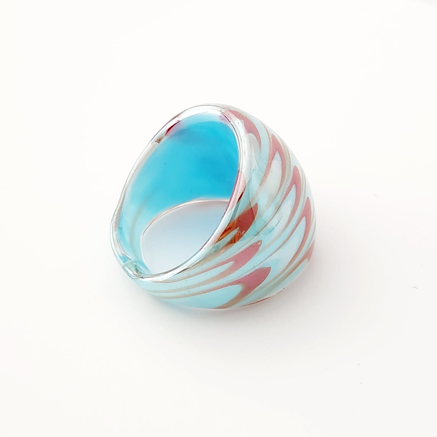 Aqua Swirl Glass Ring