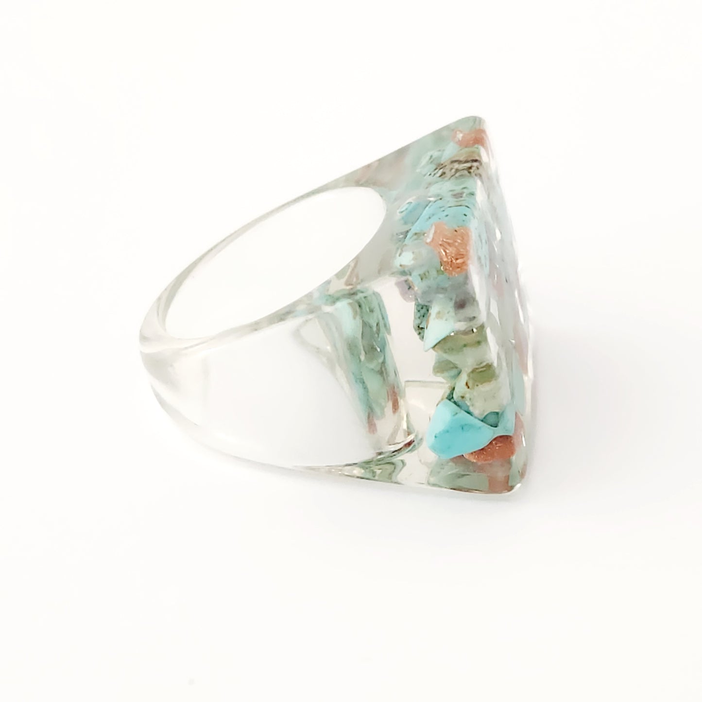 Turquoise Gemstone Acrylic Ring