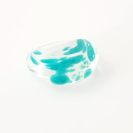 Teal Splash Glass Ring