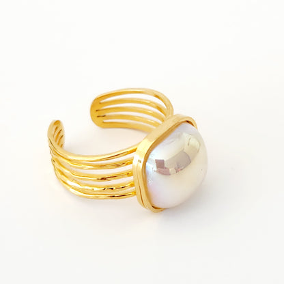 Classic Pearl Cuff Ring