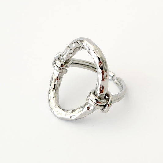 Hammered Knot Ring (Silver)