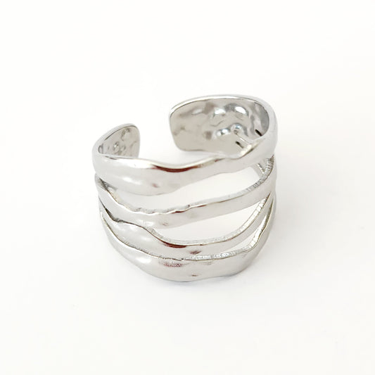 Silver Wave Band Ring