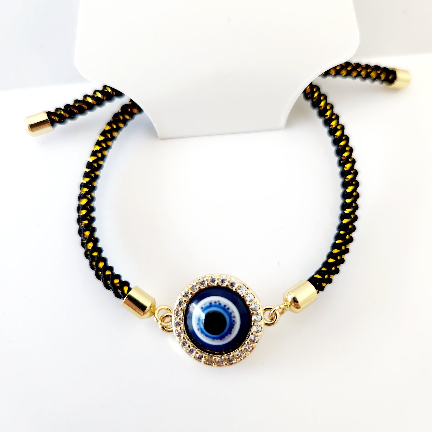 Black & Gold Evil Eye Bracelet