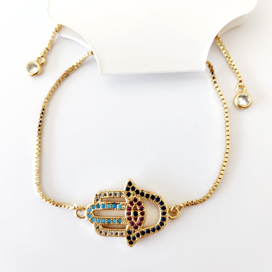 Elegant Hamsa & Evil Eye Bracelet