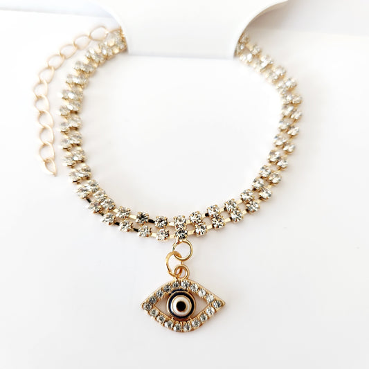 Double Crystal Evil Eye Bracelet