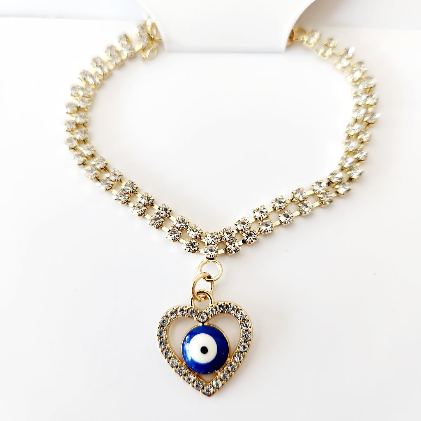 Heart & Evil Eye Charm Bracelet