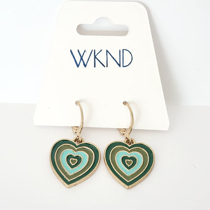 Retro Heart Drop Earrings