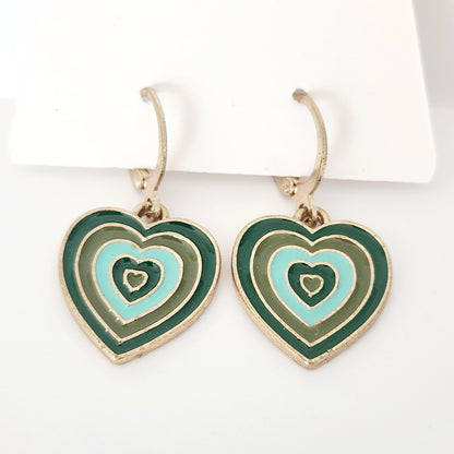 Retro Heart Drop Earrings