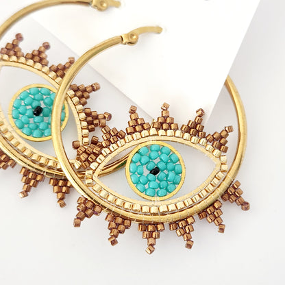 Radiant Eye Hoop Earrings