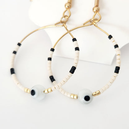 Minimalist Evil Eye Hoops