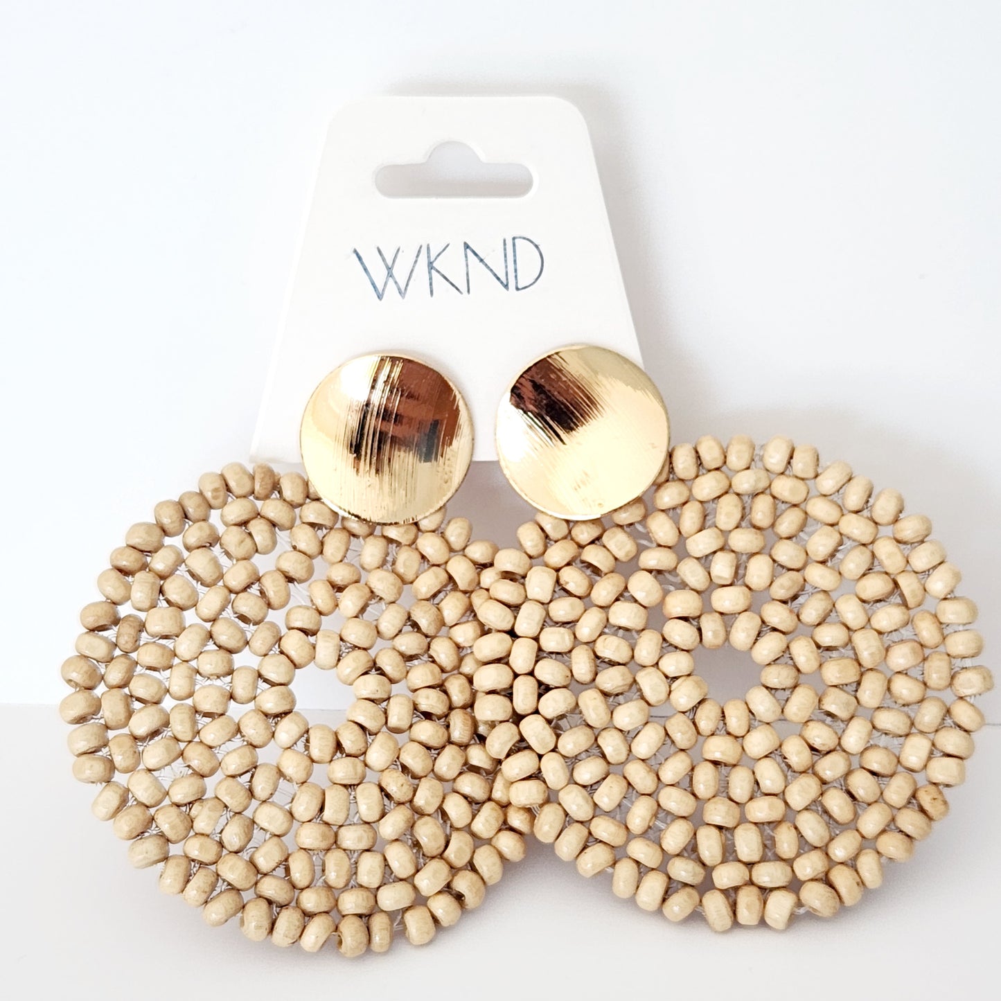 Natural Beaded Circle Earrings