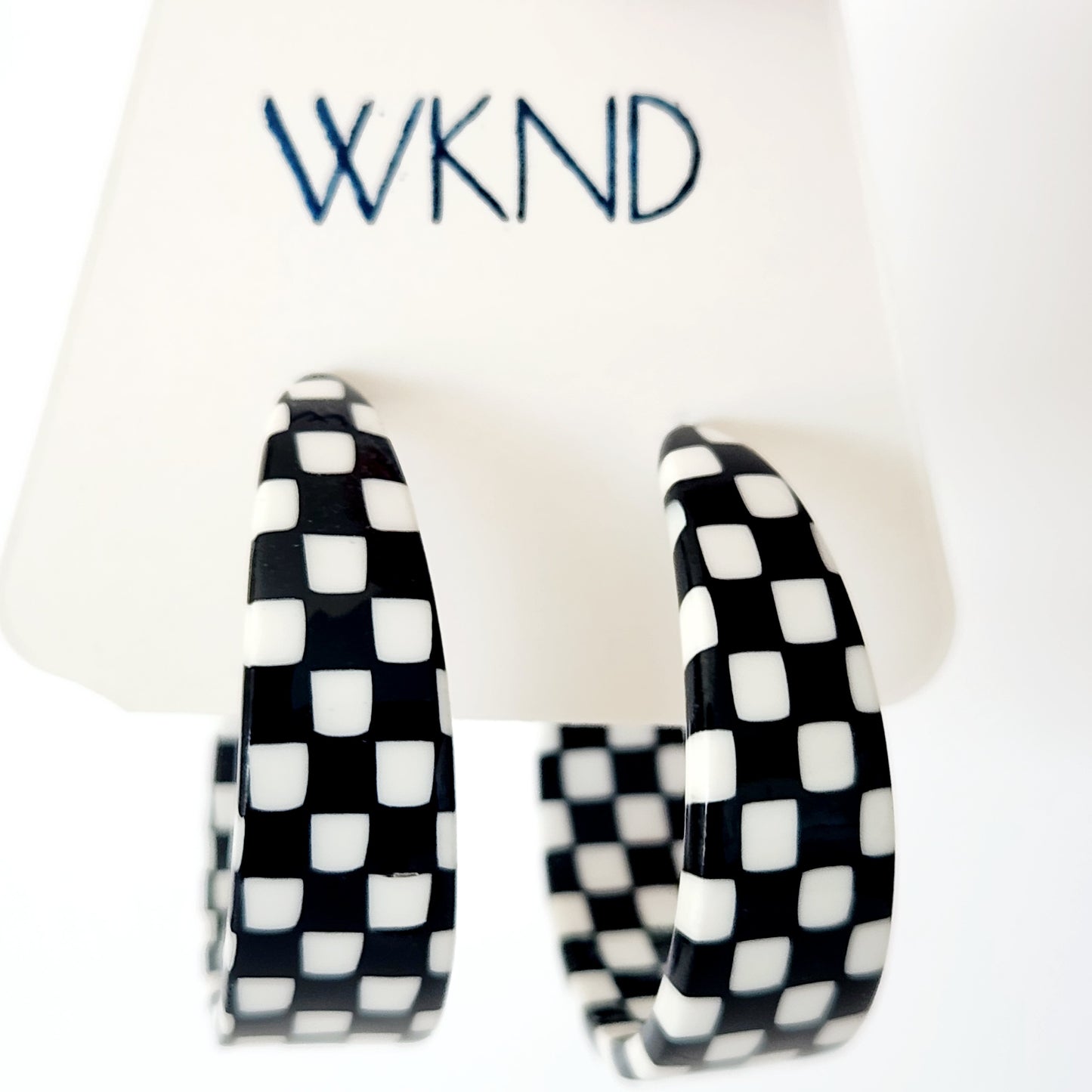 Checkered Hoop Earrings