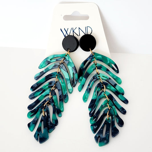 Tropical Leaf Drop Earrings