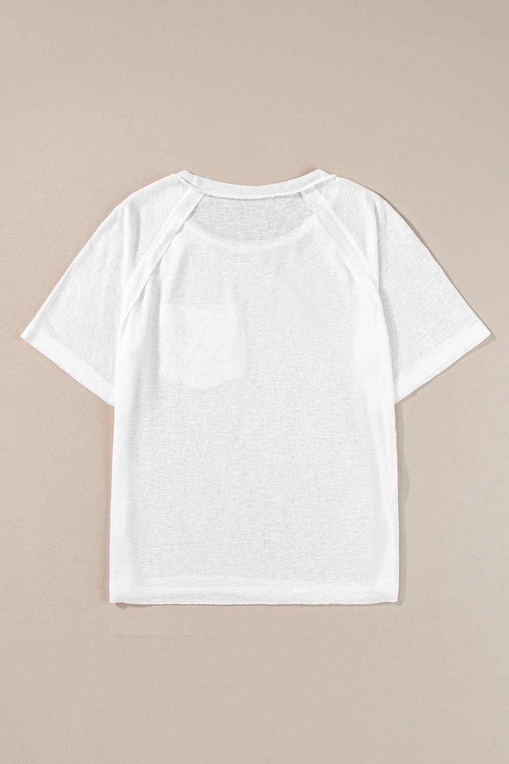 White Exposed Seam Detail Loose T-shirt