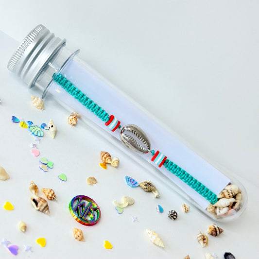 Silver Cowrie Shell Bracelet – Limited Edition - Turquoise